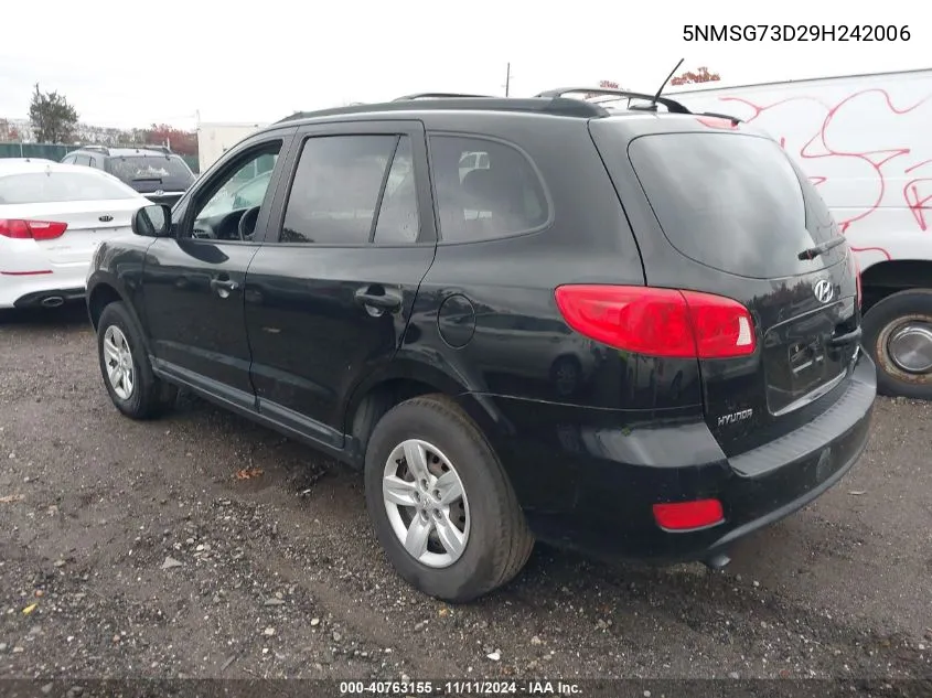 2009 Hyundai Santa Fe Gls VIN: 5NMSG73D29H242006 Lot: 40763155