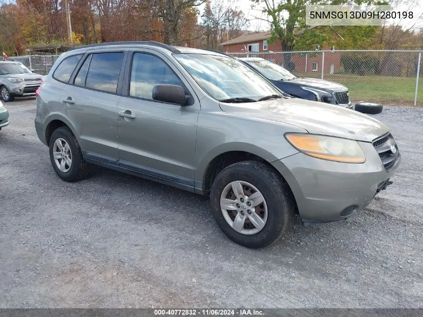 2009 Hyundai Santa Fe Gls VIN: 5NMSG13D09H280198 Lot: 40772832