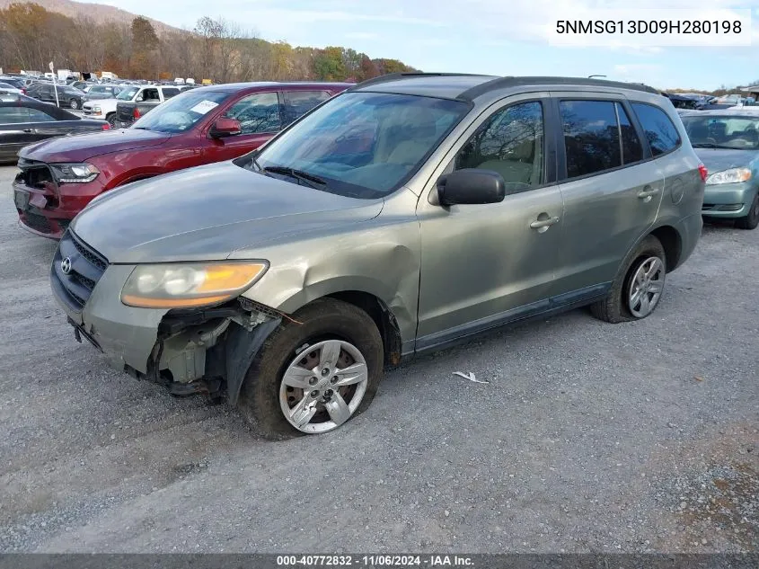 2009 Hyundai Santa Fe Gls VIN: 5NMSG13D09H280198 Lot: 40772832