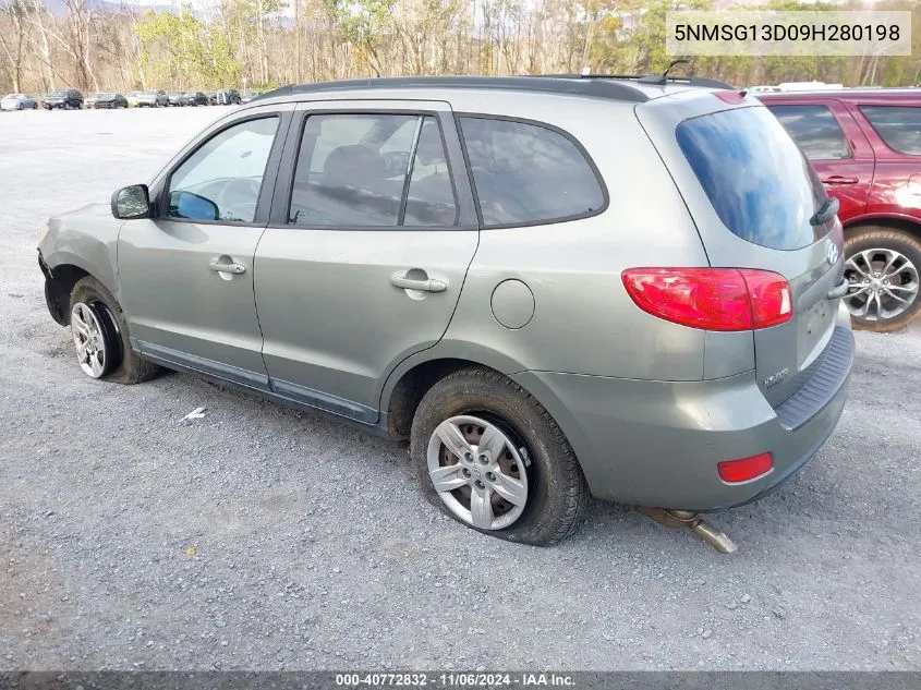 2009 Hyundai Santa Fe Gls VIN: 5NMSG13D09H280198 Lot: 40772832