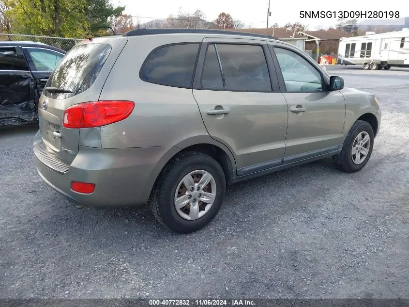 2009 Hyundai Santa Fe Gls VIN: 5NMSG13D09H280198 Lot: 40772832