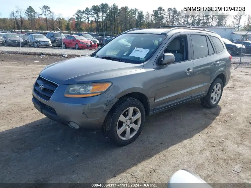 2009 Hyundai Santa Fe Se VIN: 5NMSH73E29H294208 Lot: 40864317