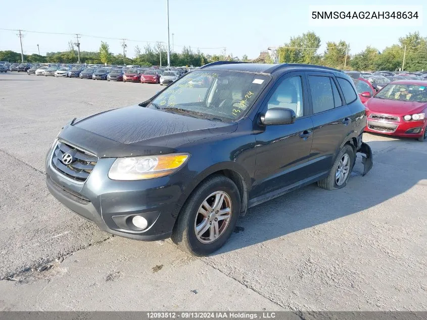 2010 Hyundai Santa Fe Gls VIN: 5NMSG4AG2AH348634 Lot: 12093512