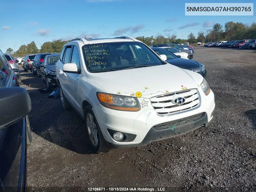 2010 Hyundai Santa Fe Gl 3.5 Sport VIN: 5NMSGDAG7AH390765 Lot: 12106671