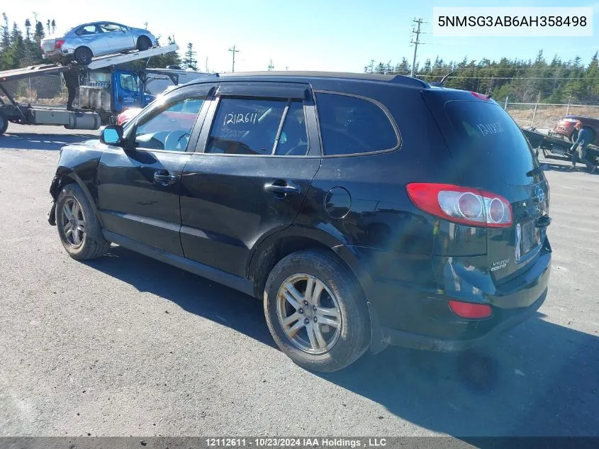 2010 Hyundai Santa Fe Gls VIN: 5NMSG3AB6AH358498 Lot: 12112611