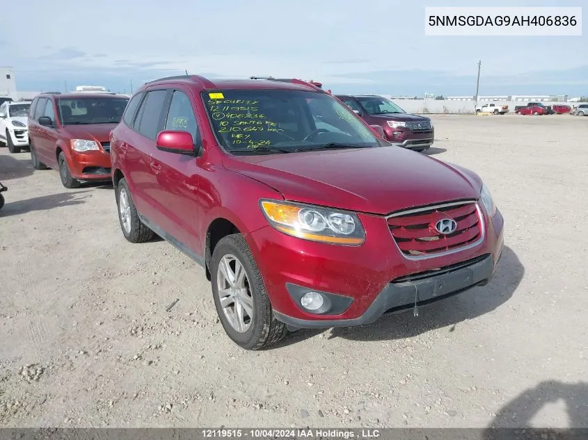 2010 Hyundai Santa Fe Gl 3.5 Sport VIN: 5NMSGDAG9AH406836 Lot: 12119515