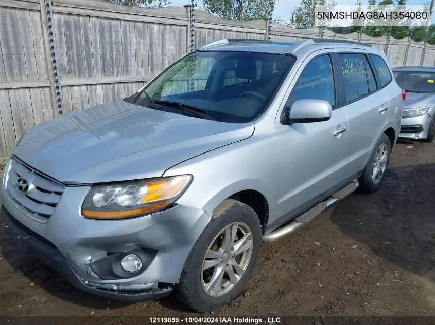 2010 Hyundai Santa Fe Se VIN: 5NMSHDAG8AH354080 Lot: 12119859