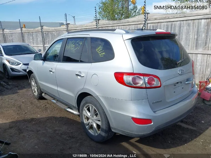 2010 Hyundai Santa Fe Se VIN: 5NMSHDAG8AH354080 Lot: 12119859