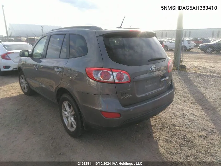 2010 Hyundai Santa Fe Se VIN: 5NMSHDAG5AH383410 Lot: 12126281