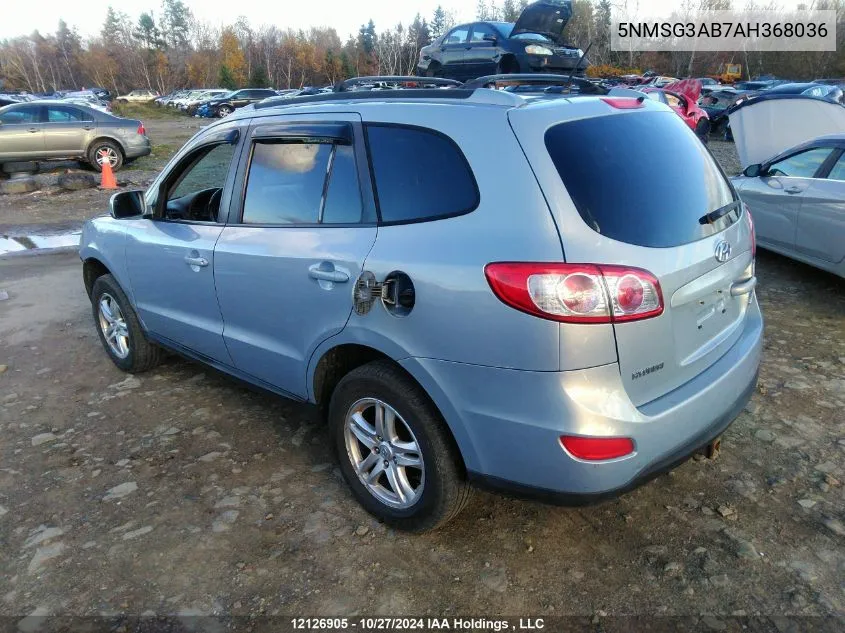 2010 Hyundai Santa Fe Gls VIN: 5NMSG3AB7AH368036 Lot: 12126905