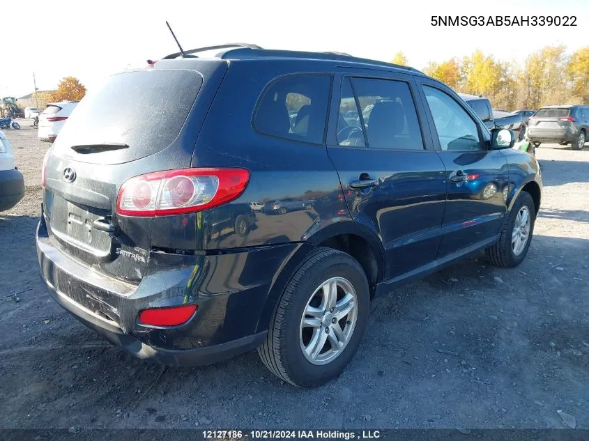 2010 Hyundai Santa Fe Gls VIN: 5NMSG3AB5AH339022 Lot: 12127186