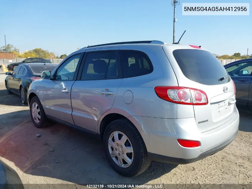 2010 Hyundai Santa Fe Gls VIN: 5NMSG4AG5AH412956 Lot: 12132139