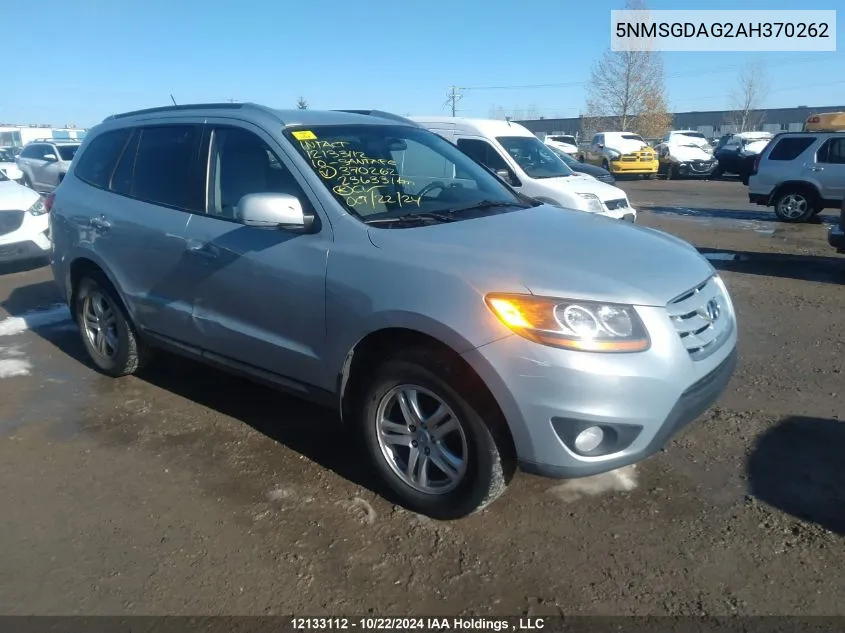 2010 Hyundai Santa Fe Gl 3.5 VIN: 5NMSGDAG2AH370262 Lot: 12133112