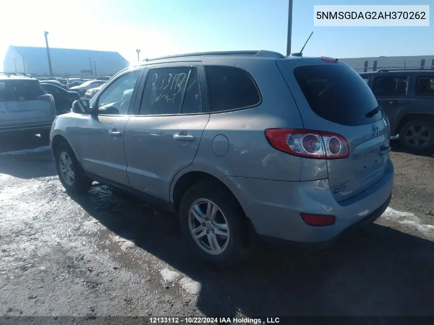 2010 Hyundai Santa Fe Gl 3.5 VIN: 5NMSGDAG2AH370262 Lot: 12133112