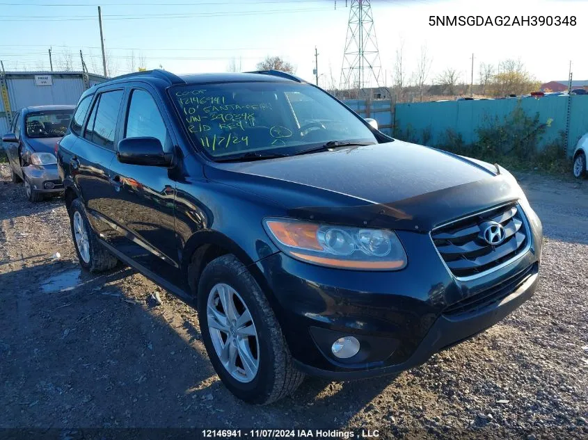 2010 Hyundai Santa Fe Gls VIN: 5NMSGDAG2AH390348 Lot: 12146941