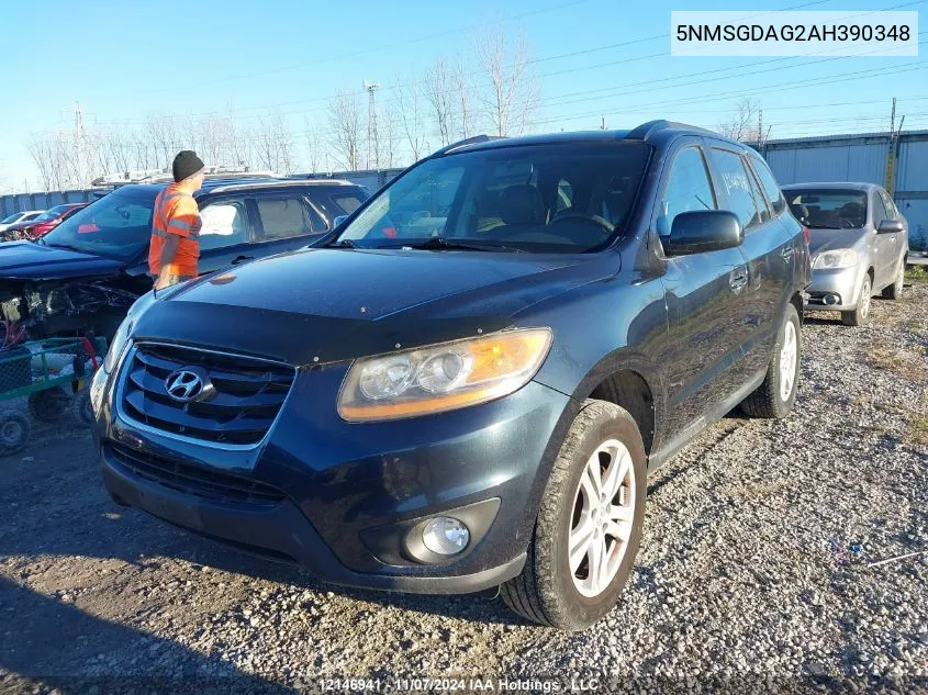 2010 Hyundai Santa Fe Gls VIN: 5NMSGDAG2AH390348 Lot: 12146941