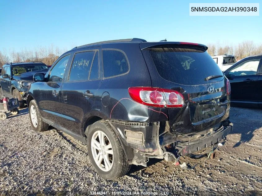 2010 Hyundai Santa Fe Gls VIN: 5NMSGDAG2AH390348 Lot: 12146941