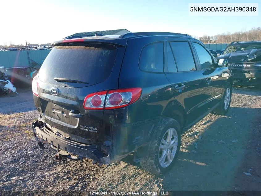 2010 Hyundai Santa Fe Gls VIN: 5NMSGDAG2AH390348 Lot: 12146941