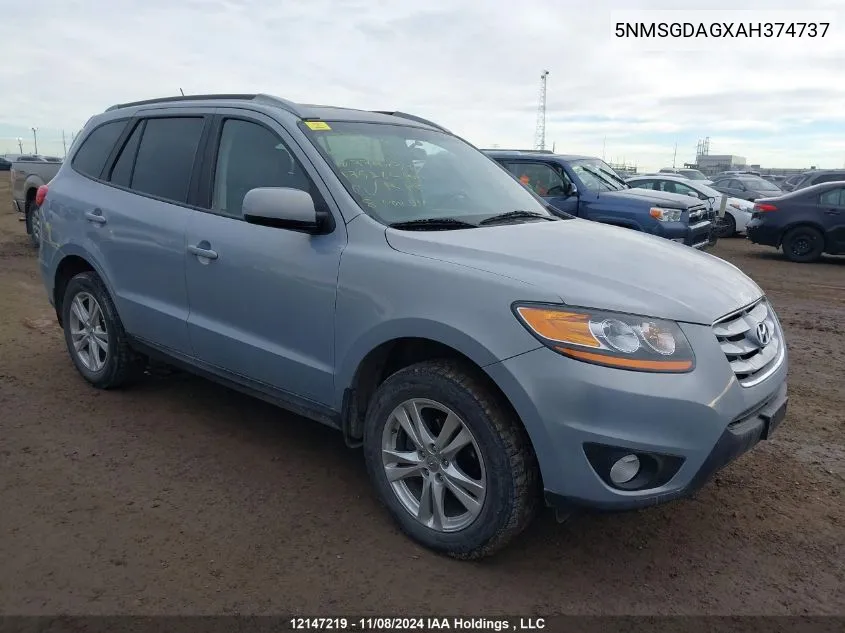 2010 Hyundai Santa Fe Gls VIN: 5NMSGDAGXAH374737 Lot: 12147219