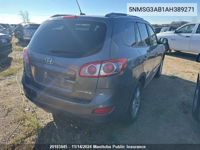 2010 Hyundai Santa Fe Gl VIN: 5NMSG3AB1AH389271 Lot: 20183445