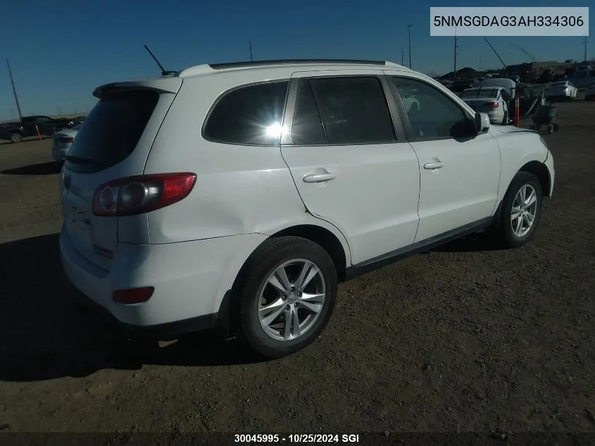 2010 Hyundai Santa Fe Gls VIN: 5NMSGDAG3AH334306 Lot: 30045995