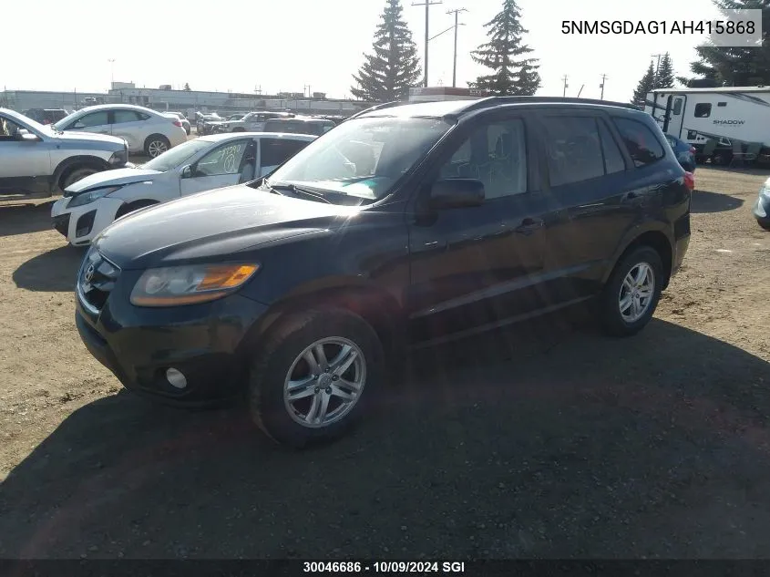 2010 Hyundai Santa Fe Gls VIN: 5NMSGDAG1AH415868 Lot: 30046686