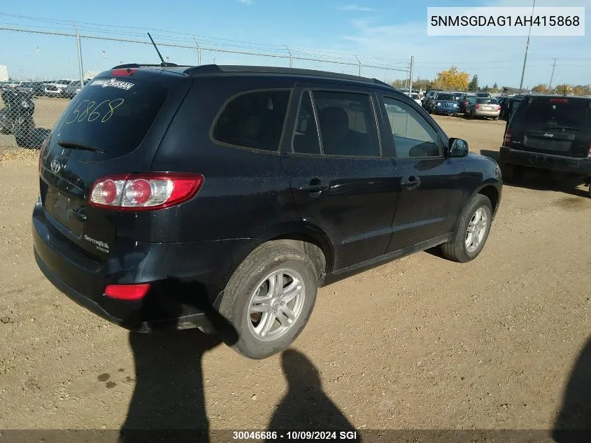 2010 Hyundai Santa Fe Gls VIN: 5NMSGDAG1AH415868 Lot: 30046686