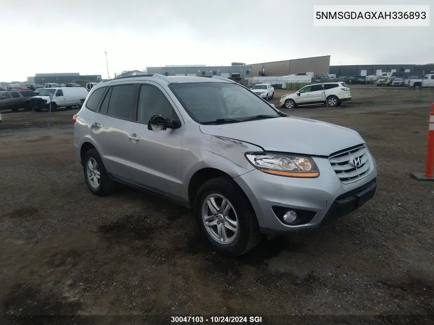 2010 Hyundai Santa Fe Gls VIN: 5NMSGDAGXAH336893 Lot: 30047103