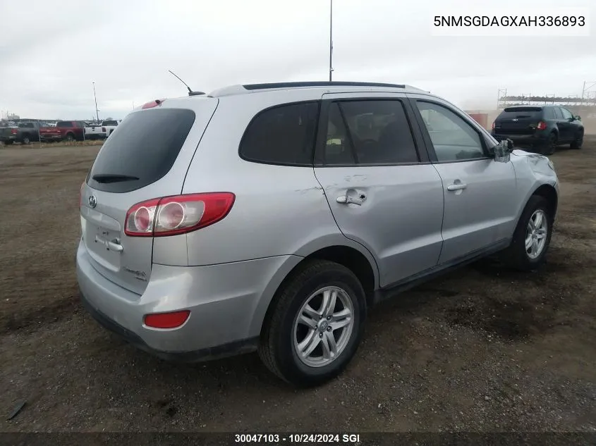 2010 Hyundai Santa Fe Gls VIN: 5NMSGDAGXAH336893 Lot: 30047103