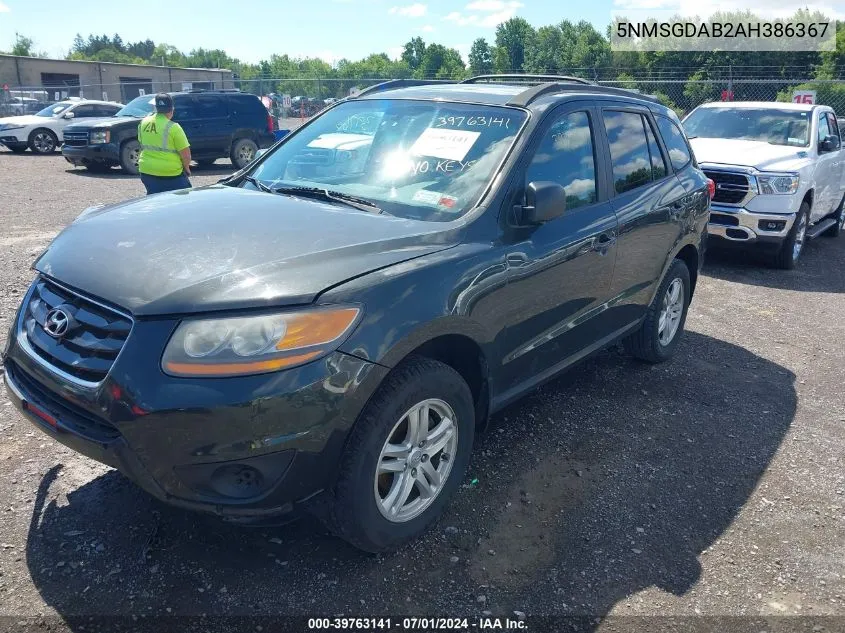 2010 Hyundai Santa Fe Gls VIN: 5NMSGDAB2AH386367 Lot: 39763141