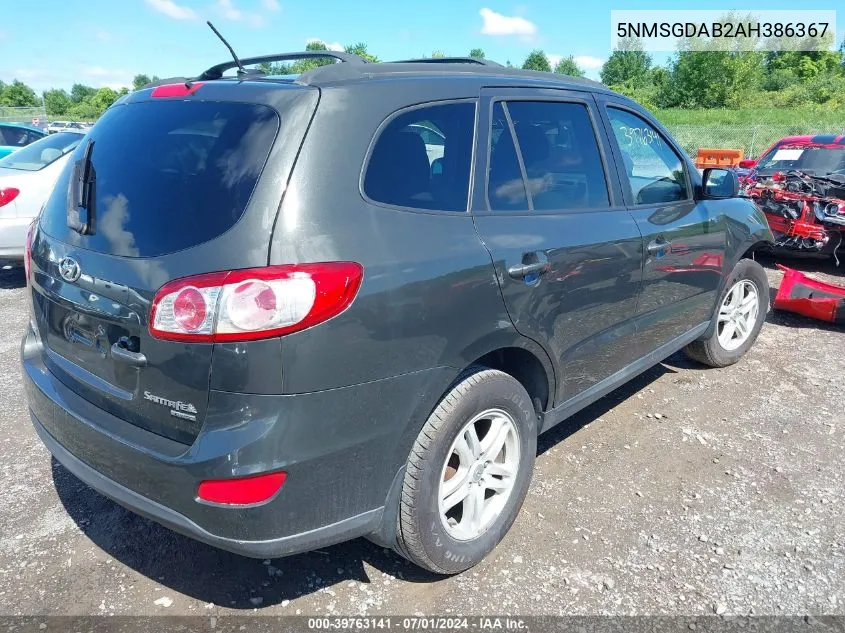 2010 Hyundai Santa Fe Gls VIN: 5NMSGDAB2AH386367 Lot: 39763141