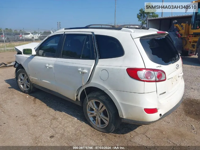 5NMSH4AG3AH340510 2010 Hyundai Santa Fe Se