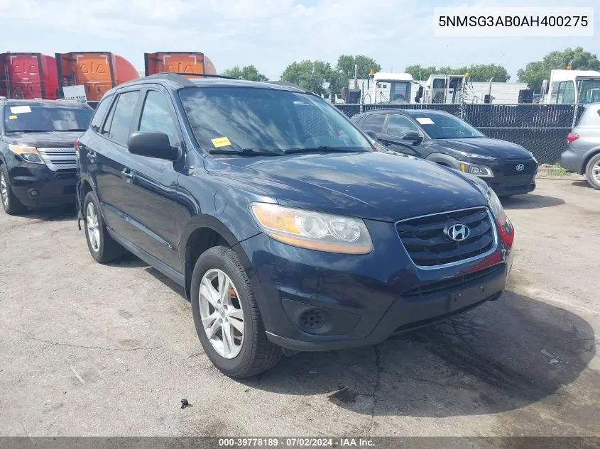 2010 Hyundai Santa Fe Gls VIN: 5NMSG3AB0AH400275 Lot: 39778189