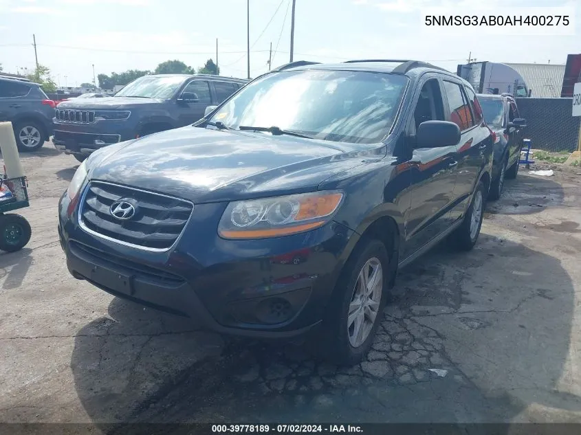 5NMSG3AB0AH400275 2010 Hyundai Santa Fe Gls