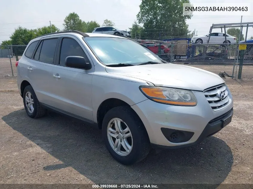 2010 Hyundai Santa Fe Gls VIN: 5NMSG3AB4AH390463 Lot: 39939668