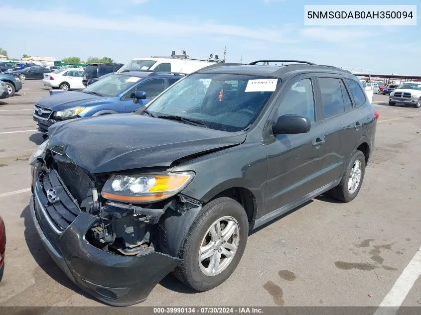 5NMSGDAB0AH350094 2010 Hyundai Santa Fe Gls