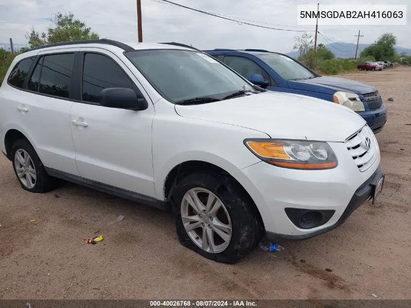 2010 Hyundai Santa Fe Gls VIN: 5NMSGDAB2AH416063 Lot: 40026768