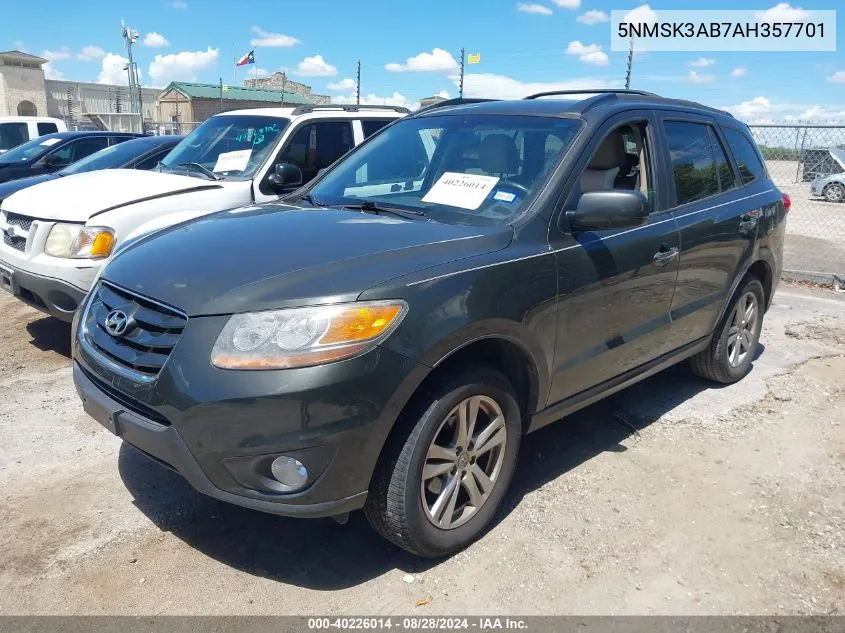 2010 Hyundai Santa Fe Limited VIN: 5NMSK3AB7AH357701 Lot: 40226014