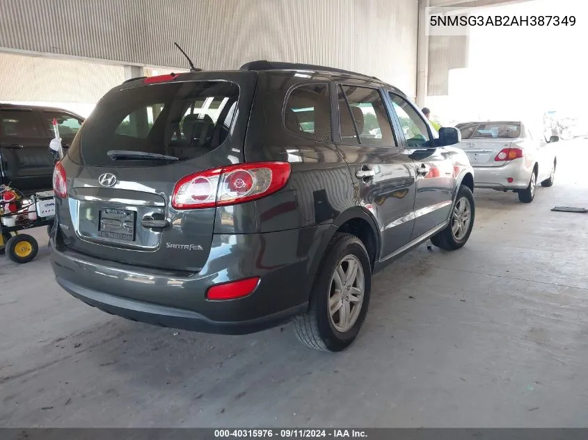 5NMSG3AB2AH387349 2010 Hyundai Santa Fe Gls