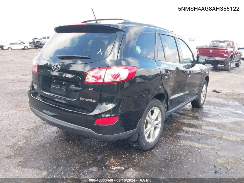 5NMSH4AG8AH356122 2010 Hyundai Santa Fe Se