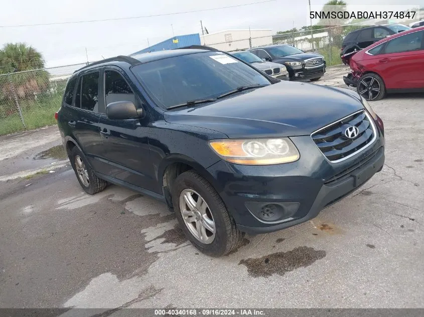 2010 Hyundai Santa Fe Gls VIN: 5NMSGDAB0AH374847 Lot: 40340168