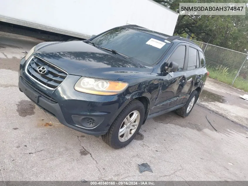 2010 Hyundai Santa Fe Gls VIN: 5NMSGDAB0AH374847 Lot: 40340168