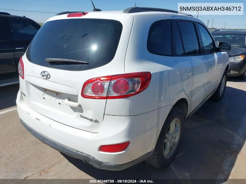 5NMSG3ABXAH346712 2010 Hyundai Santa Fe Gls