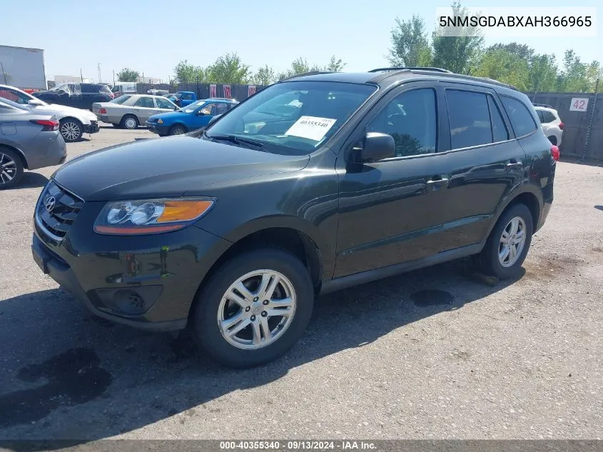 5NMSGDABXAH366965 2010 Hyundai Santa Fe Gls