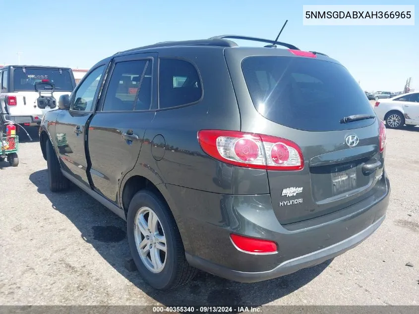 5NMSGDABXAH366965 2010 Hyundai Santa Fe Gls