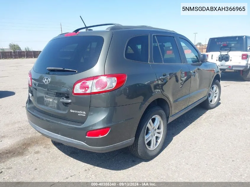 5NMSGDABXAH366965 2010 Hyundai Santa Fe Gls