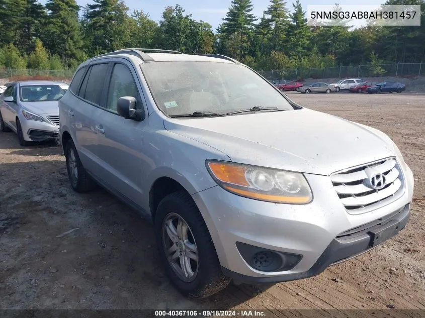 2010 Hyundai Santa Fe Gls VIN: 5NMSG3AB8AH381457 Lot: 40367106