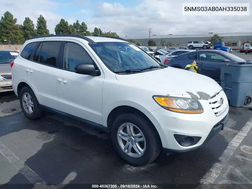 5NMSG3AB0AH335038 2010 Hyundai Santa Fe Gls