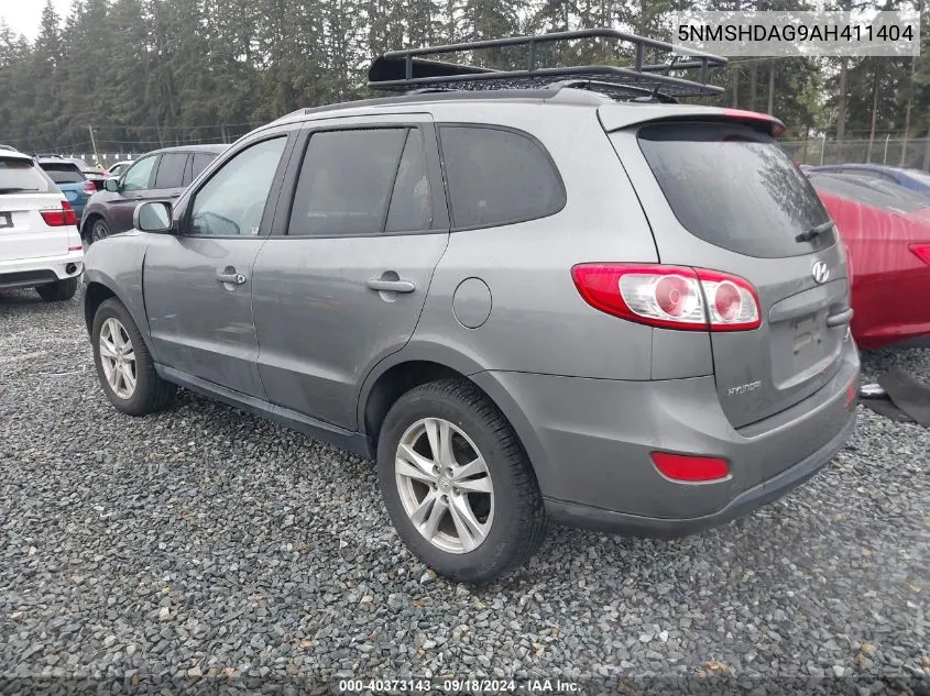 2010 Hyundai Santa Fe Se VIN: 5NMSHDAG9AH411404 Lot: 40373143