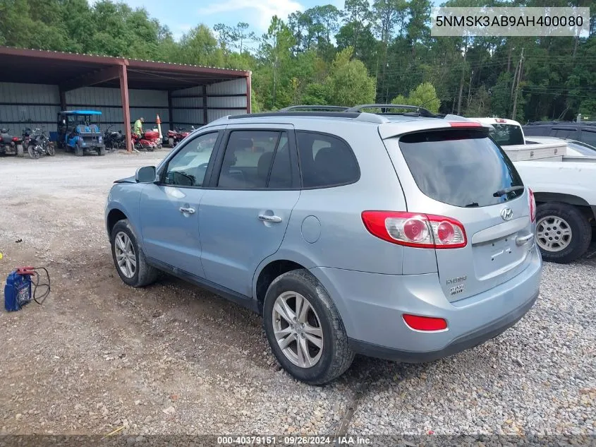 2010 Hyundai Santa Fe Limited VIN: 5NMSK3AB9AH400080 Lot: 40379151